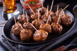 meatballs on a serving platter