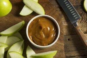 Granny Smith apples and caramels